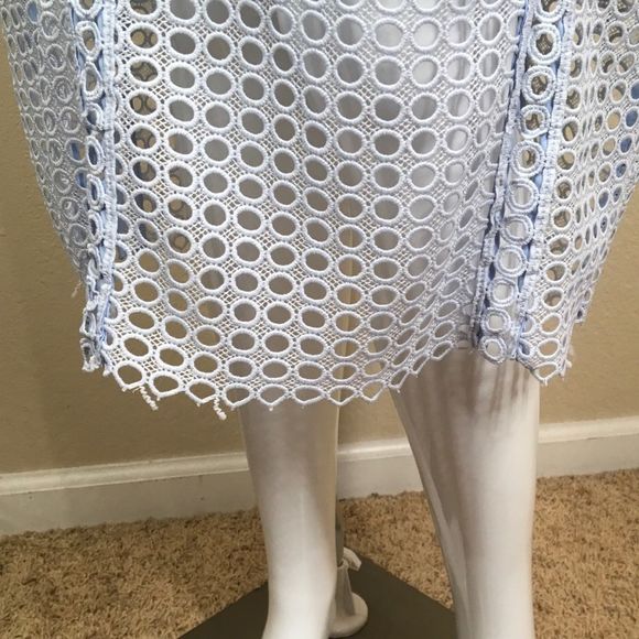 Bardot Circle Lace Sheath Dress, Steel Blue (G4) - Picture 5 of 8